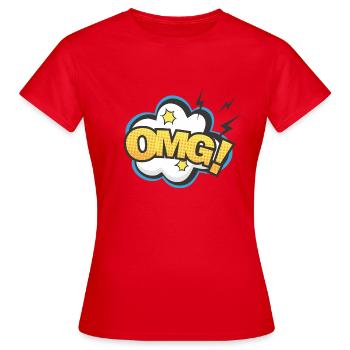 Sprechblase omg blitze - Frauen T-Shirt - Rot - Vorne - AI Model Female 172 dark (172cm)