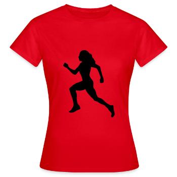 female runner, running, sprinter - Women's T-Shirt - red - Front - AI Model Female 172 dark (172cm)