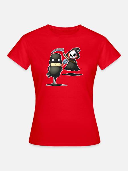 Klau-Klaus und Gevatter Tod - Frauen T-Shirt - Rot