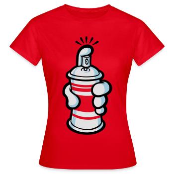 Cartoon paint spray - Women's T-Shirt - red - Front - AI Model Female 172 dark (172cm)