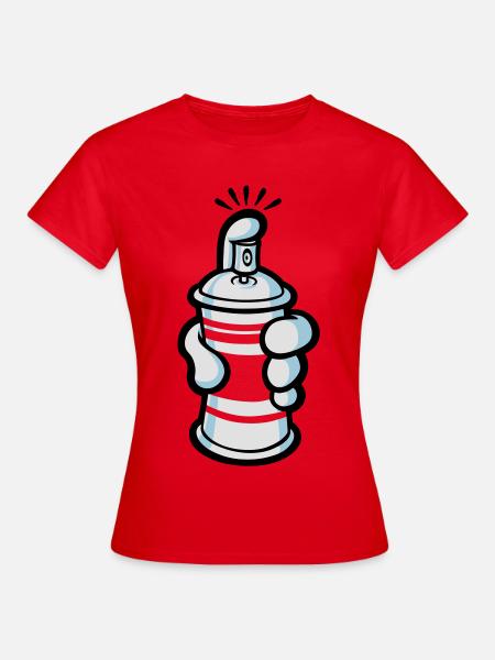 peinture Cartoon pulvérisation - T-shirt Femme - rouge