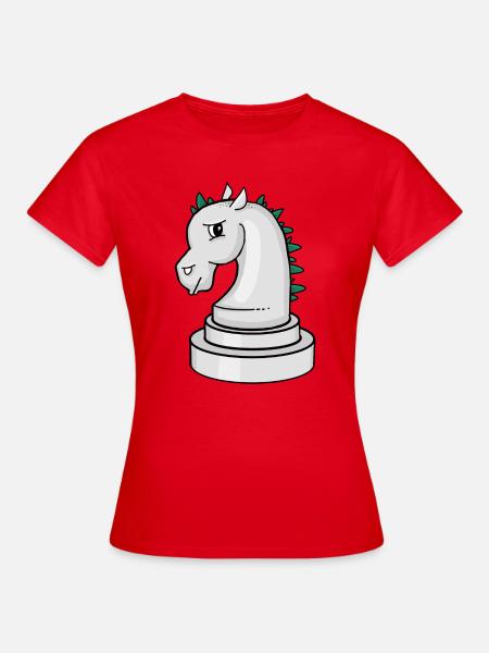 Schachfigur: genervtes Punk-Schachpferd - Frauen T-Shirt - Rot