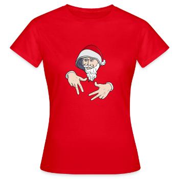 Cool Gangsta Hip Hop Main Rap Père Noël - T-shirt Femme - rouge - Devant - AI Model Female 172 dark (172cm)