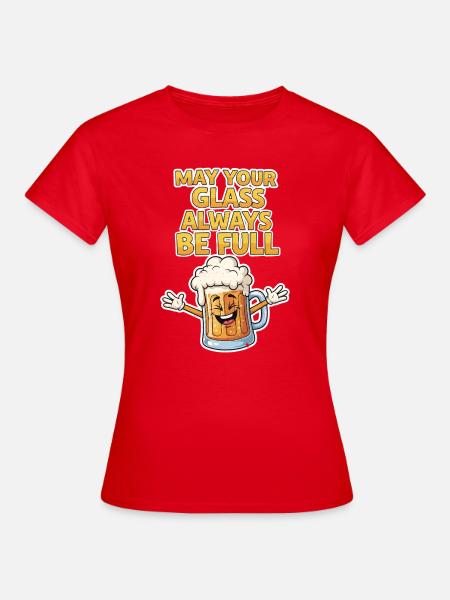 Bierglas Spruch Motiv - Frauen T-Shirt - Rot