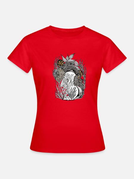 Unterwasserpfad im Siebdruckstil - Frauen T-Shirt - Rot