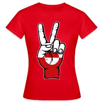 Grönland Flagge Peace Symbol used - Frauen T-Shirt - Rot - Vorne - AI Model Female 172 dark (172cm)