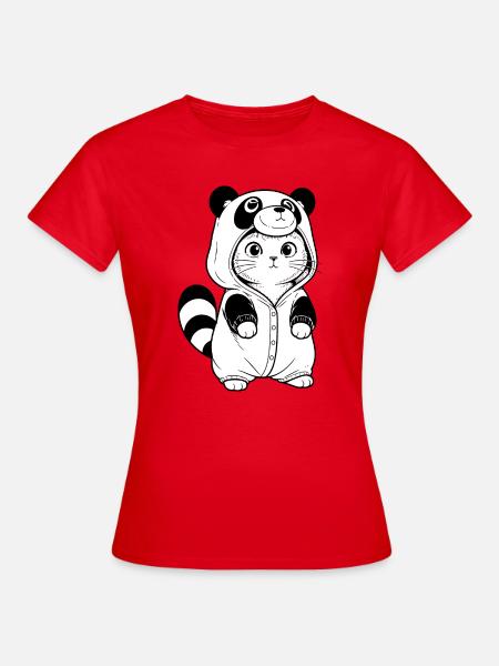 Kuschelpanda Hoodie - Frauen T-Shirt - Rot