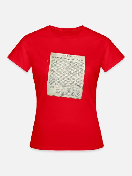 Unabhängigkeitserklärung Pergamentdesign - Frauen T-Shirt - Rot