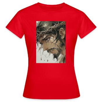 Portrait Crown Thorns - Women's T-Shirt - red - Front - AI Model Female 172 dark (172cm)