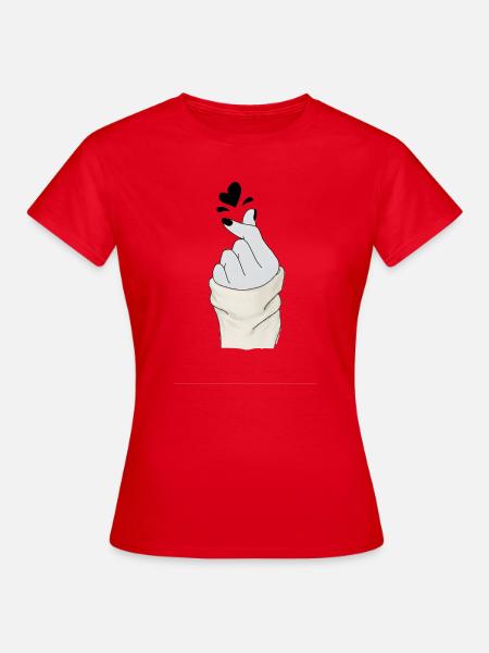 Herzhand Geste Liebe im Strick - Frauen T-Shirt - Rot