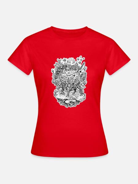 Stier-Kritzeleien - Frauen T-Shirt - Rot