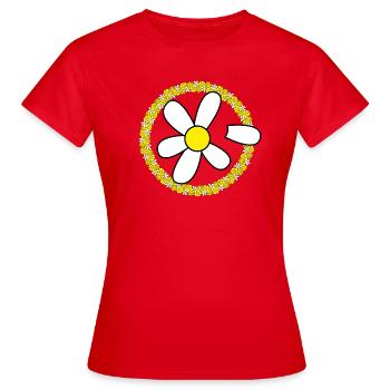 Gänseblümchen - Daisy - Frauen T-Shirt - Rot - Vorne - AI Model Female 172 dark (172cm)