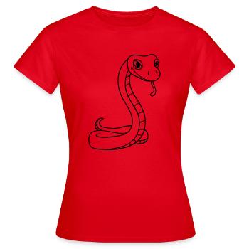 tête de serpent de visage gecko lézard reptile réel - T-shirt Femme - rouge - Devant - AI Model Female 172 dark (172cm)