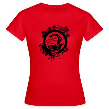 urban monkey, affe - Frauen T-Shirt - Rot - Vorne - AI Model Female 172 dark (172cm)