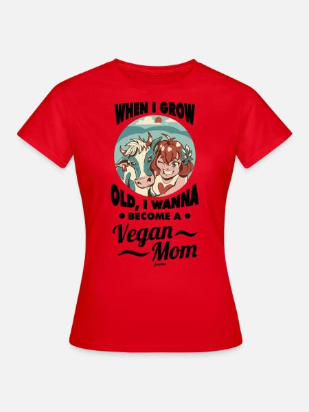 Mädchen wird Veganerin - Frauen T-Shirt - Rot