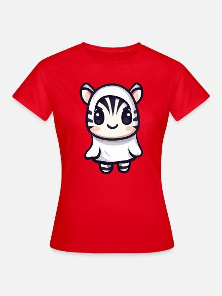 Zebra Halloween Geist - Frauen T-Shirt - Rot