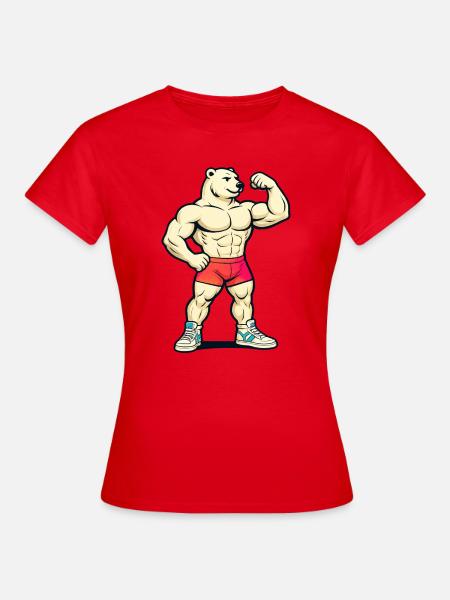 Muskelbär im roten Short - Frauen T-Shirt - Rot