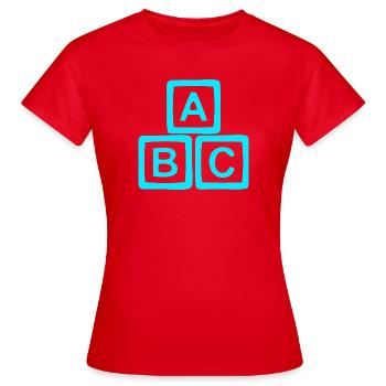 Motif de bloc Neon ABC - T-shirt Femme - rouge - Devant - AI Model Female 172 dark (172cm)