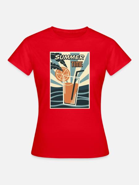 Sommerzeit Orange Drink Retro - Frauen T-Shirt - Rot