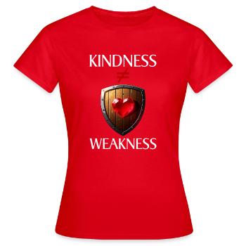 Herzschutz: Freundlichkeit ungleich Schwäche - Frauen T-Shirt - Rot - Vorne - AI Model Female 172 dark (172cm)