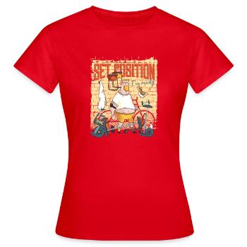 Définir position fitness - T-shirt Femme - rouge - Devant - AI Model Female 172 dark (172cm)