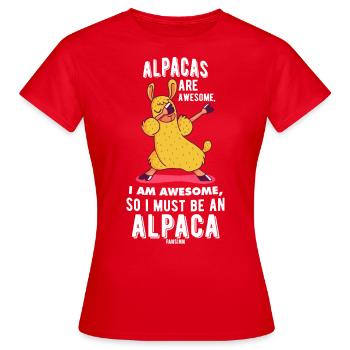 Les alpagas sont géniaux, je suis génial - T-shirt Femme - rouge - Devant - AI Model Female 172 dark (172cm)