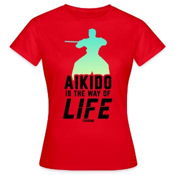 Aikido Schwertkampf Japan - Frauen T-Shirt - Rot - Vorne - AI Model Female 172 dark (172cm)