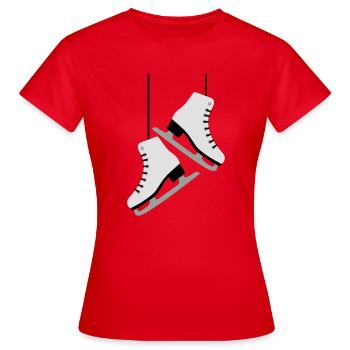 Patinage artistique patins à glace - T-shirt Femme - rouge - Devant - AI Model Female 172 dark (172cm)
