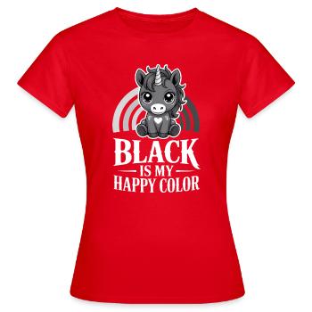 Monochrome Unicorn Joy - Women's T-Shirt - red - Front - AI Model Female 172 dark (172cm)