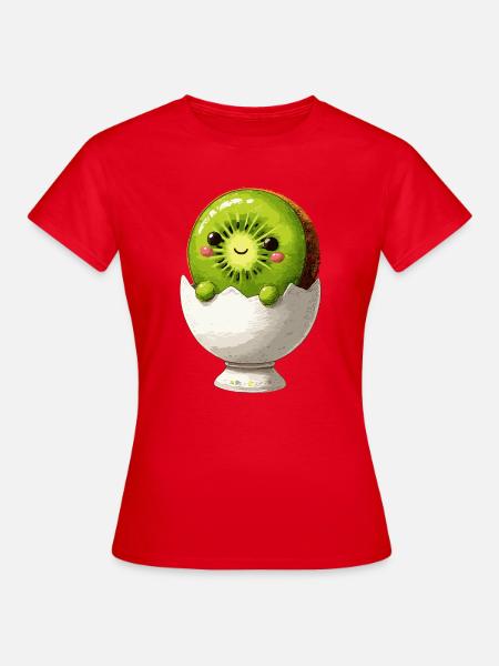Kiwifrucht im Eierschale-Lächeln - Frauen T-Shirt - Rot