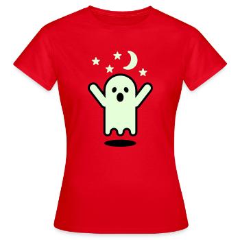 Glow in the dark Geister - Frauen T-Shirt - Rot - Vorne - AI Model Female 172 dark (172cm)