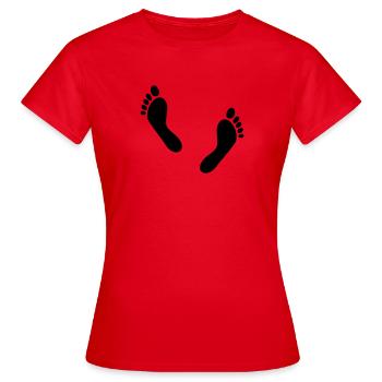 Füße - Frauen T-Shirt - Rot - Vorne - AI Model Female 172 dark (172cm)