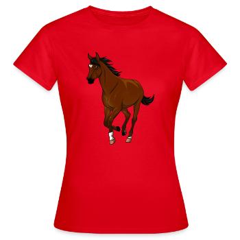 Braunes Pferd Herz - Frauen T-Shirt - Rot - Vorne - AI Model Female 172 dark (172cm)