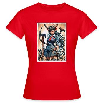 Voici les ennuis - T-shirt Femme - rouge - Devant - AI Model Female 172 dark (172cm)