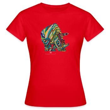 Rhinos are just like unicorns ... just thicker - Women's T-Shirt - red - Front - AI Model Female 172 dark (172cm)