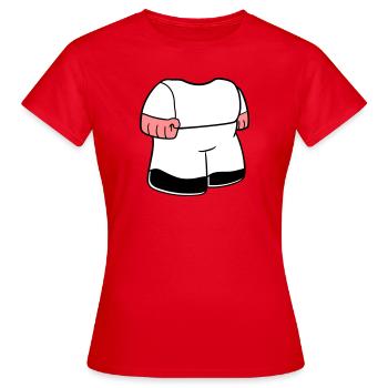 koerper zwerg klein gesicht kopf lustig comic - Frauen T-Shirt - Rot - Vorne - AI Model Female 172 dark (172cm)