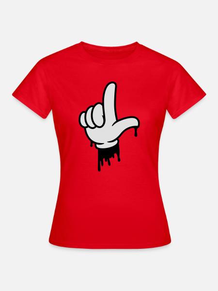loser geste hand - Frauen T-Shirt - Rot