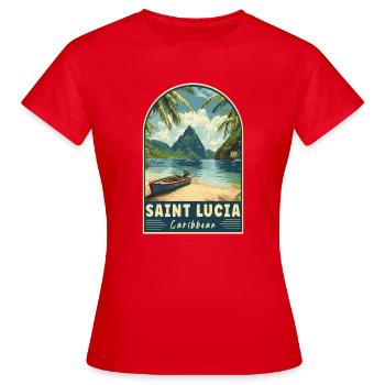 Explore Saint Lucia Caribbean Tropical Paradise - Women's T-Shirt - red - Front - AI Model Female 172 dark (172cm)