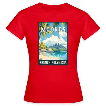 Erleben Sie tropische Moorea in Französisch-Polynesien - Frauen T-Shirt - Rot - Vorne - AI Model Female 172 dark (172cm)