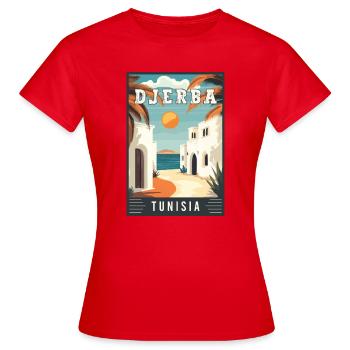Erleben Sie Mittelmeer-Djerba in Tunesien - Frauen T-Shirt - Rot - Vorne - AI Model Female 172 dark (172cm)