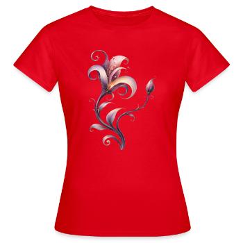 Ornement élégant de fleur fantastique - T-shirt Femme - rouge - Devant - AI Model Female 172 dark (172cm)