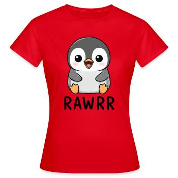 Cute Cartoon Penguin Chibi Rawr - Women's T-Shirt - red - Front - AI Model Female 172 dark (172cm)