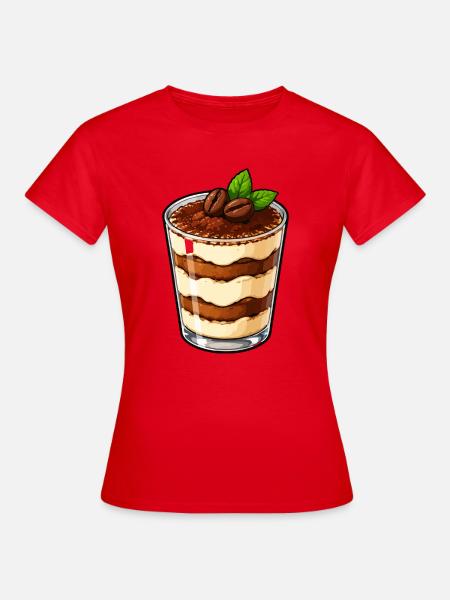 Tiramisu im Glas Kaffeecreme - Frauen T-Shirt - Rot