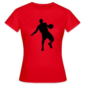 Basketball Spieler Dribbling - Frauen T-Shirt - Rot - Vorne - AI Model Female 172 dark (172cm)