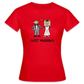 Juste marié - couple marié, cadeau de mariage - T-shirt Femme - rouge - Devant - AI Model Female 172 dark (172cm)