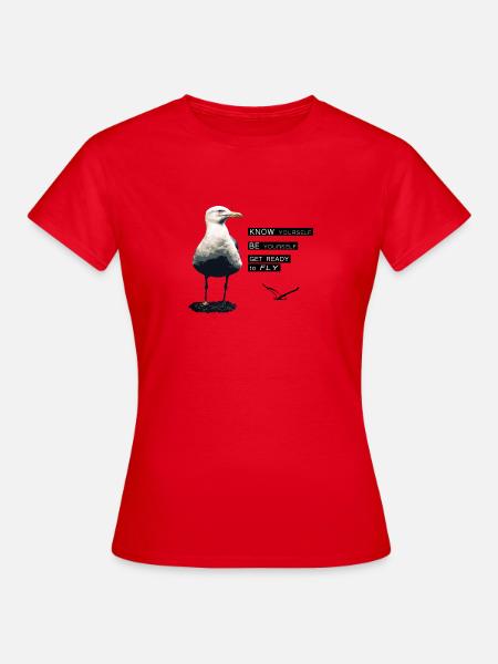 Die Lebensphilosophie der Möwe - Frauen T-Shirt - Rot