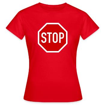Stop - Women's T-Shirt - red - Front - AI Model Female 172 dark (172cm)