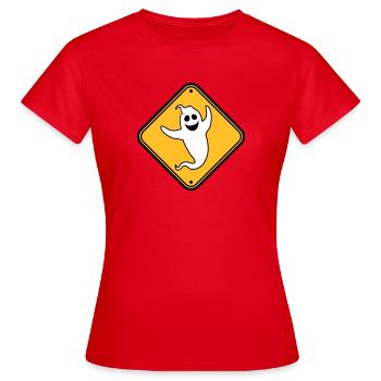 danger caution warning note danger shield vorsi - Women's T-Shirt - red - Front - AI Model Female 172 dark (172cm)