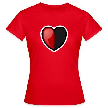 Rollenspiel-Herz: Halb voll - Frauen T-Shirt - Rot - Vorne - AI Model Female 172 dark (172cm)