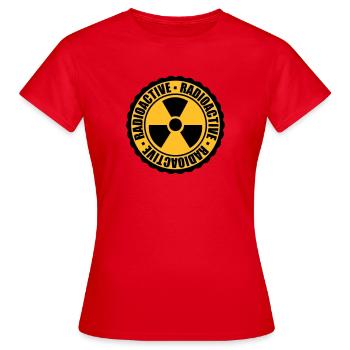 timbre danger prudence attention prudence bombe atomique - T-shirt Femme - rouge - Devant - AI Model Female 172 dark (172cm)